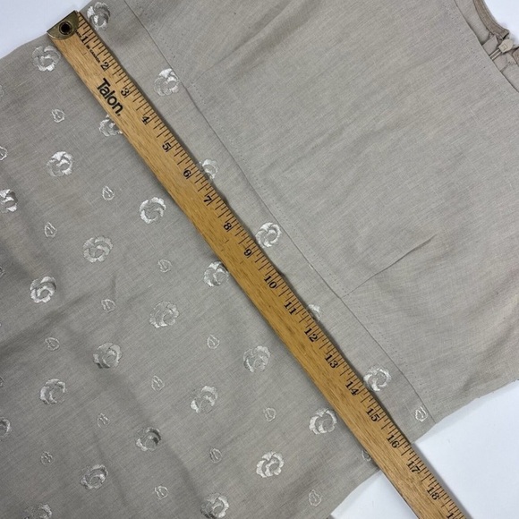 Dalia Cream/Tan linen Sheath Midi Dress - Picture 4 of 7